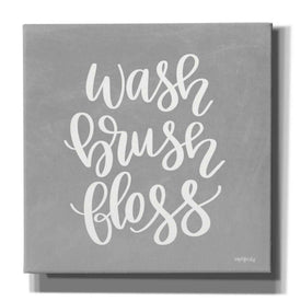 'Wash, Brush, Floss' by Imperfect Dust, Canvas Wall Art,Size 1 Square