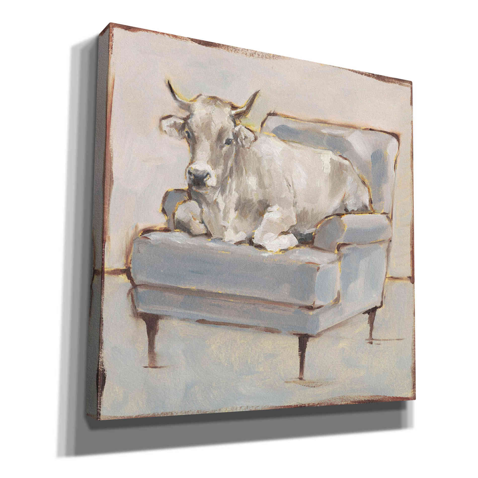 'Moo-ving In III' by Ethan Harper, Canvas Wall Art,Size 1 Square