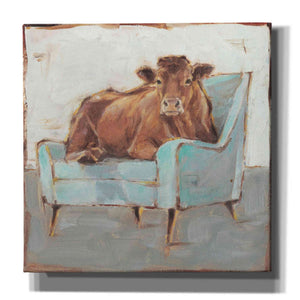 'Moo-ving In IV' by Ethan Harper, Canvas Wall Art,Size 1 Square