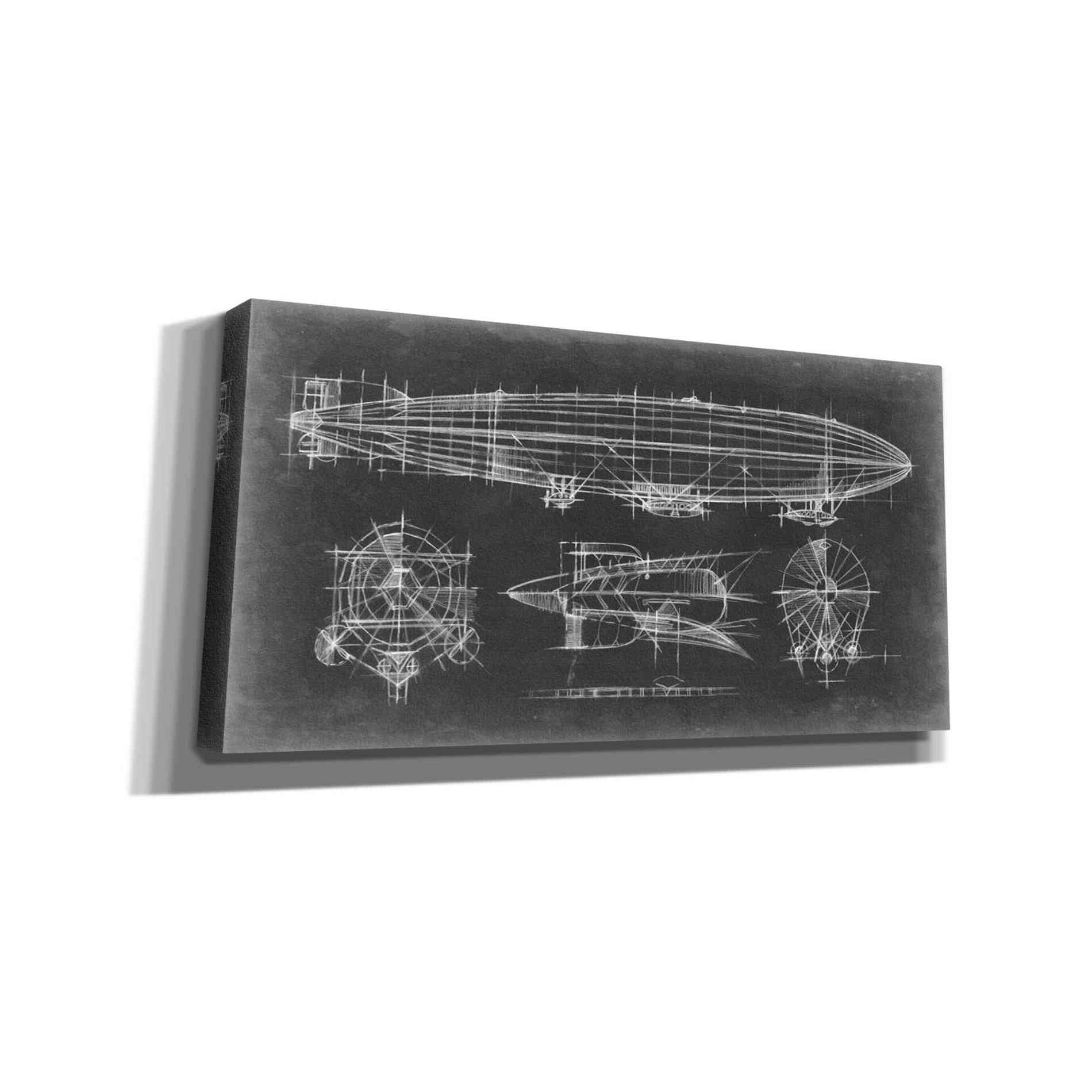 'Airship Blueprint' by Ethan Harper Canvas Wall Art,Size 2 Landscape