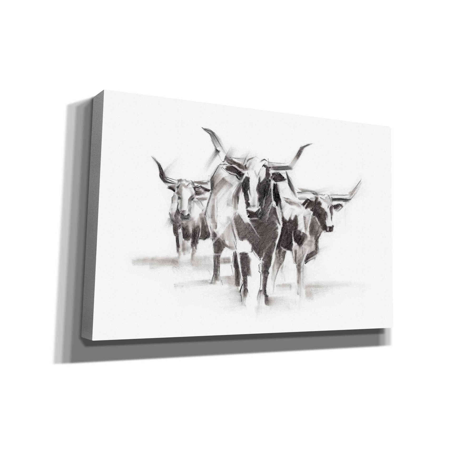 'Contemporary Cattle I' by Ethan Harper Canvas Wall Art,Size A Landscape