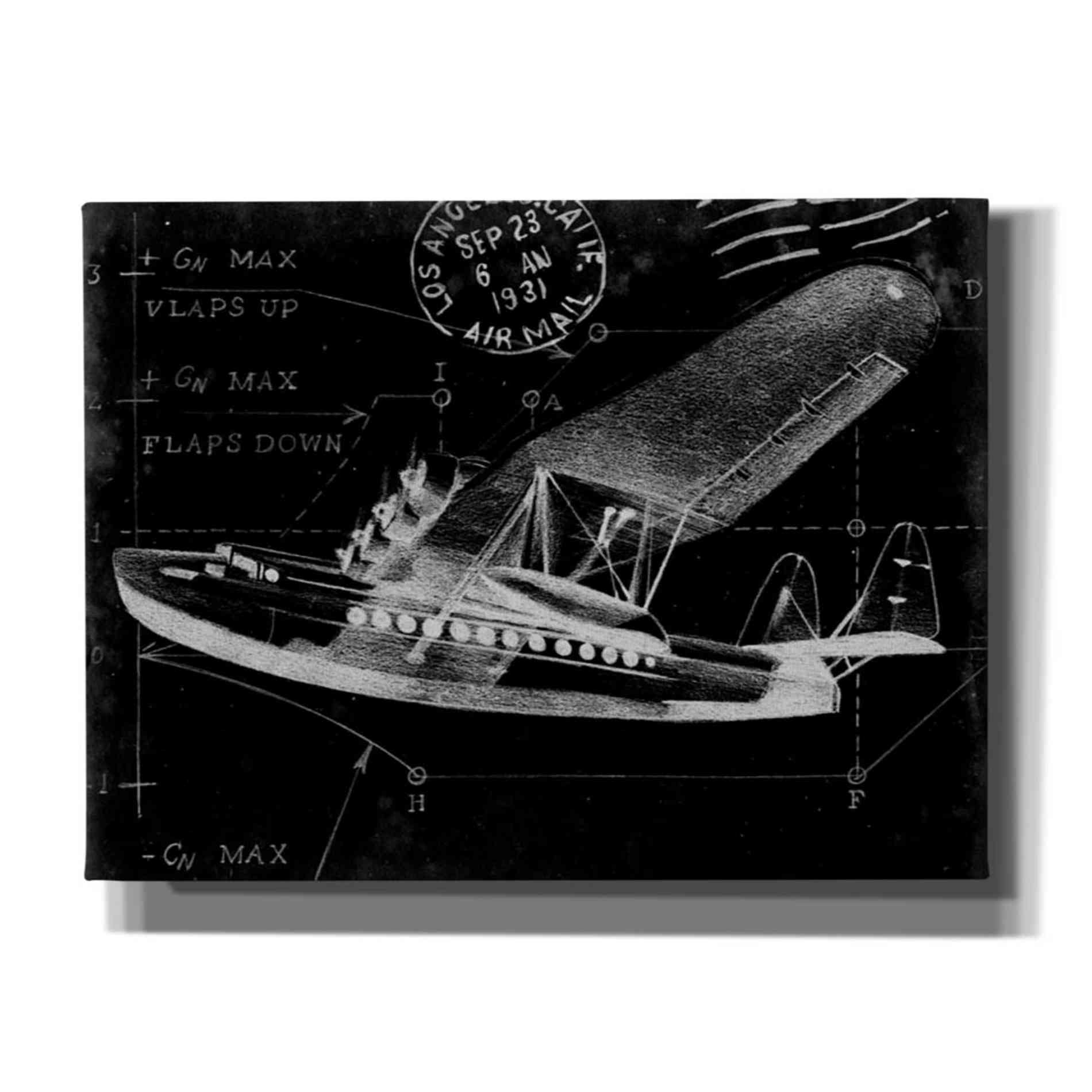 'Flight Schematic III' by Ethan Harper Canvas Wall Art,Size B Landscape