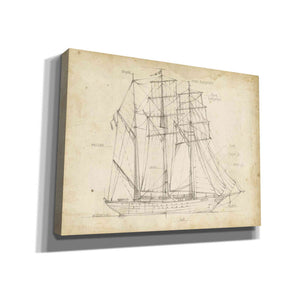 'Sailboat Blueprint I' by Ethan Harper Canvas Wall Art,Size B Landscape