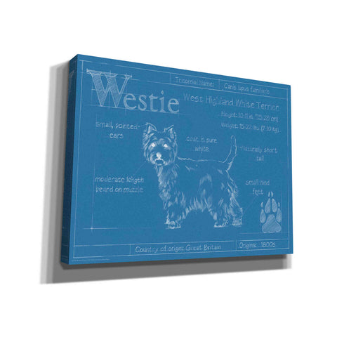 Image of 'Blueprint Westie' by Ethan Harper Canvas Wall Art,Size B Landscape