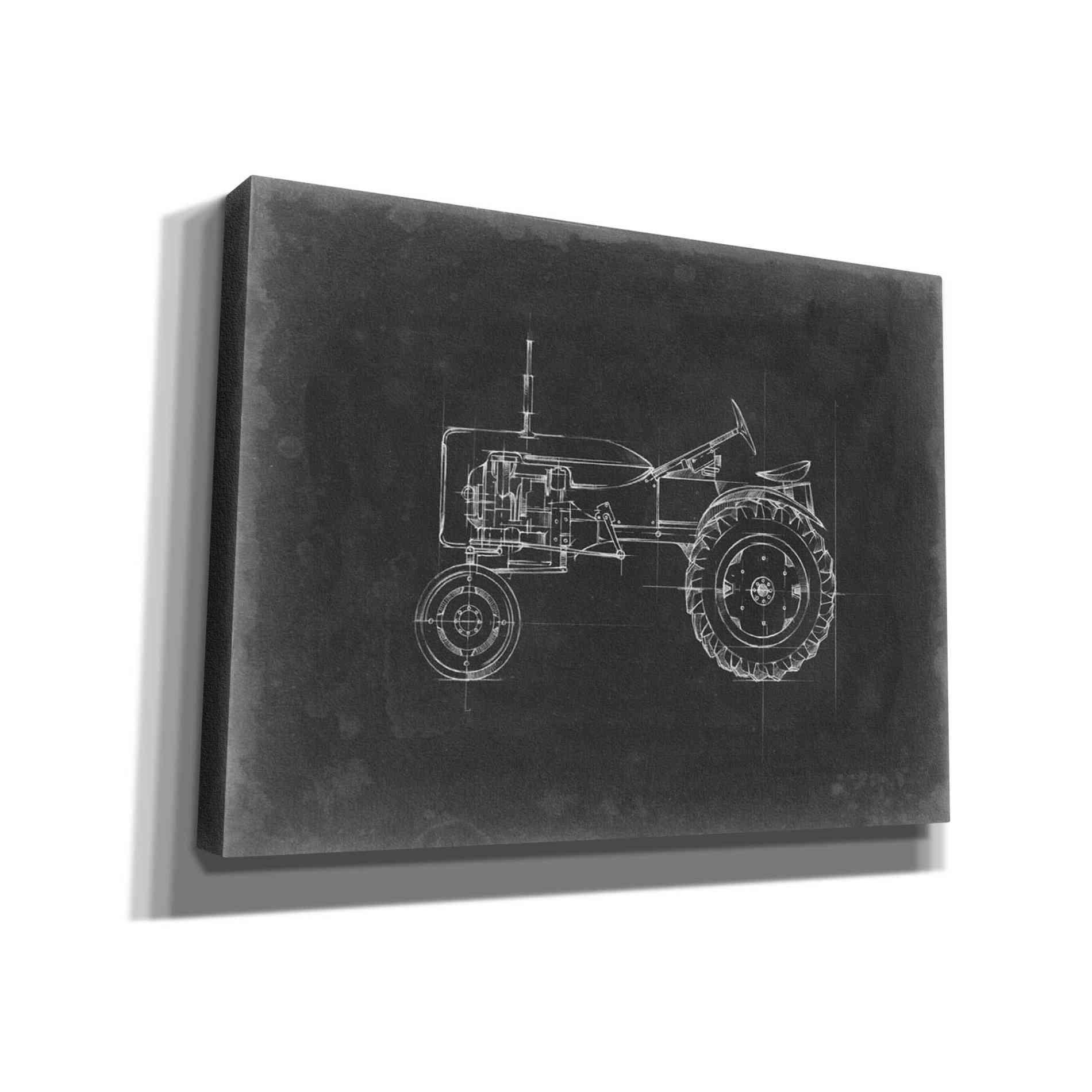 'Tractor Blueprint III' by Ethan Harper Canvas Wall Art,Size B Landscape
