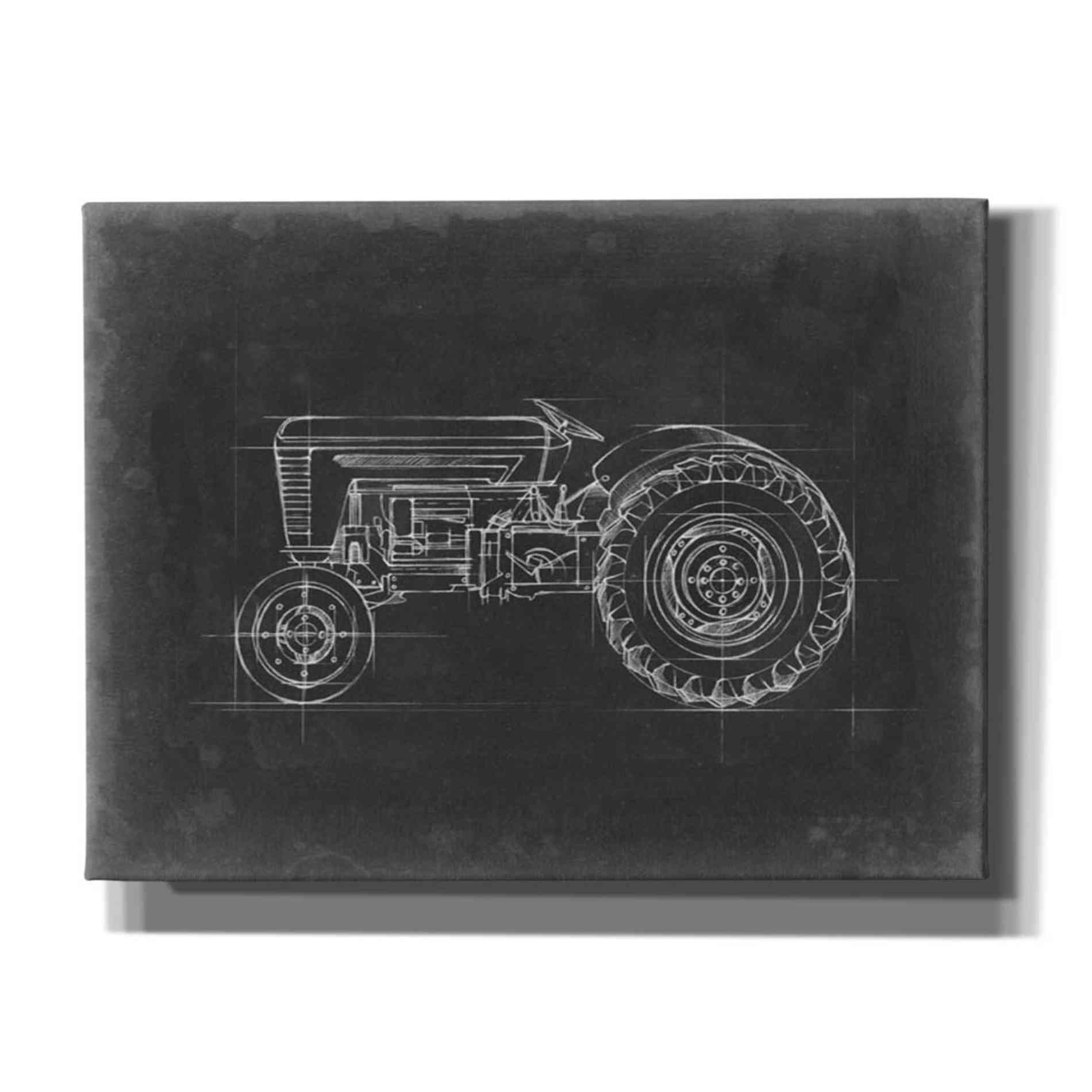 'Tractor Blueprint I' by Ethan Harper Canvas Wall Art,Size B Landscape