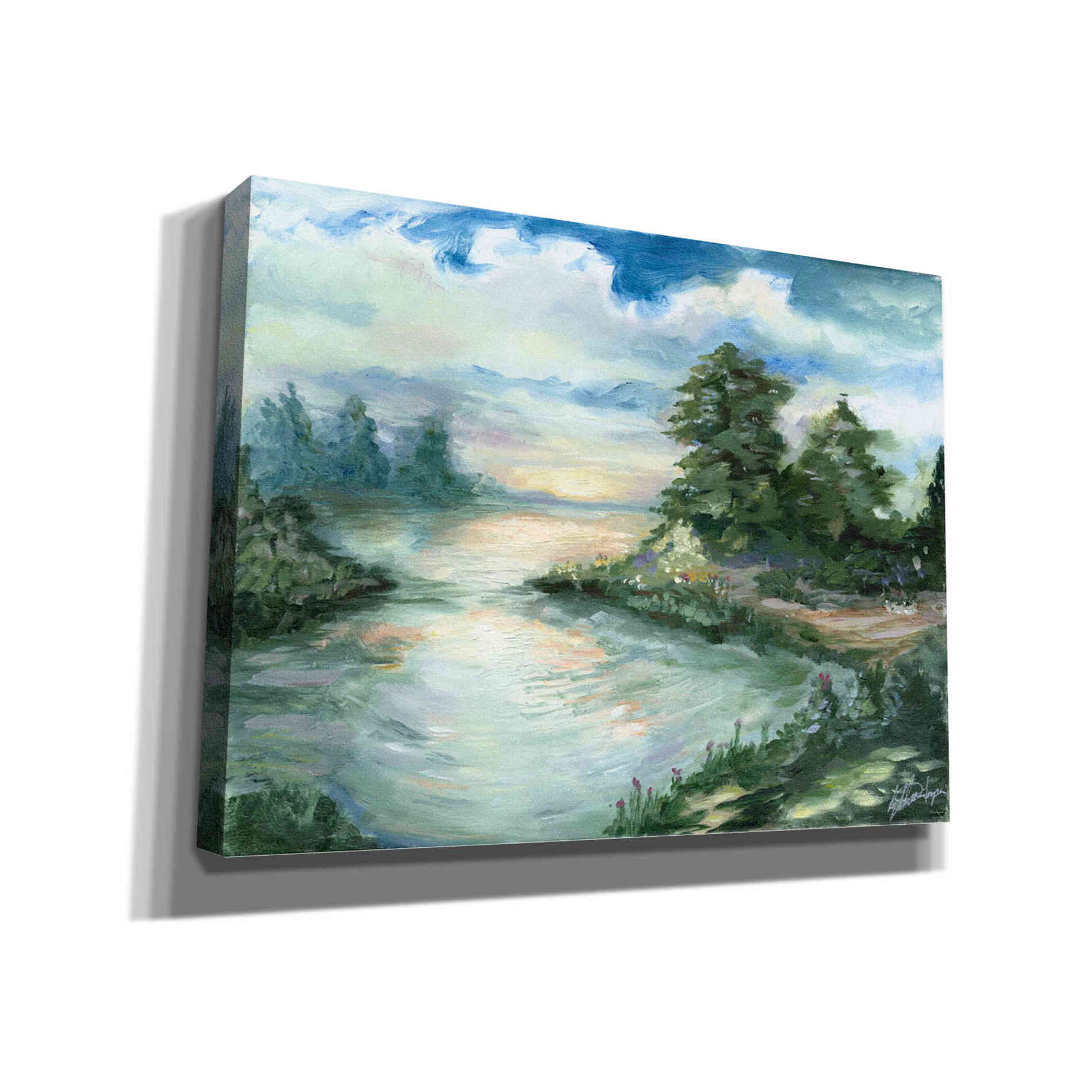 'Cerulean Sunrise' by Ethan Harper Canvas Wall Art,Size C Landscape