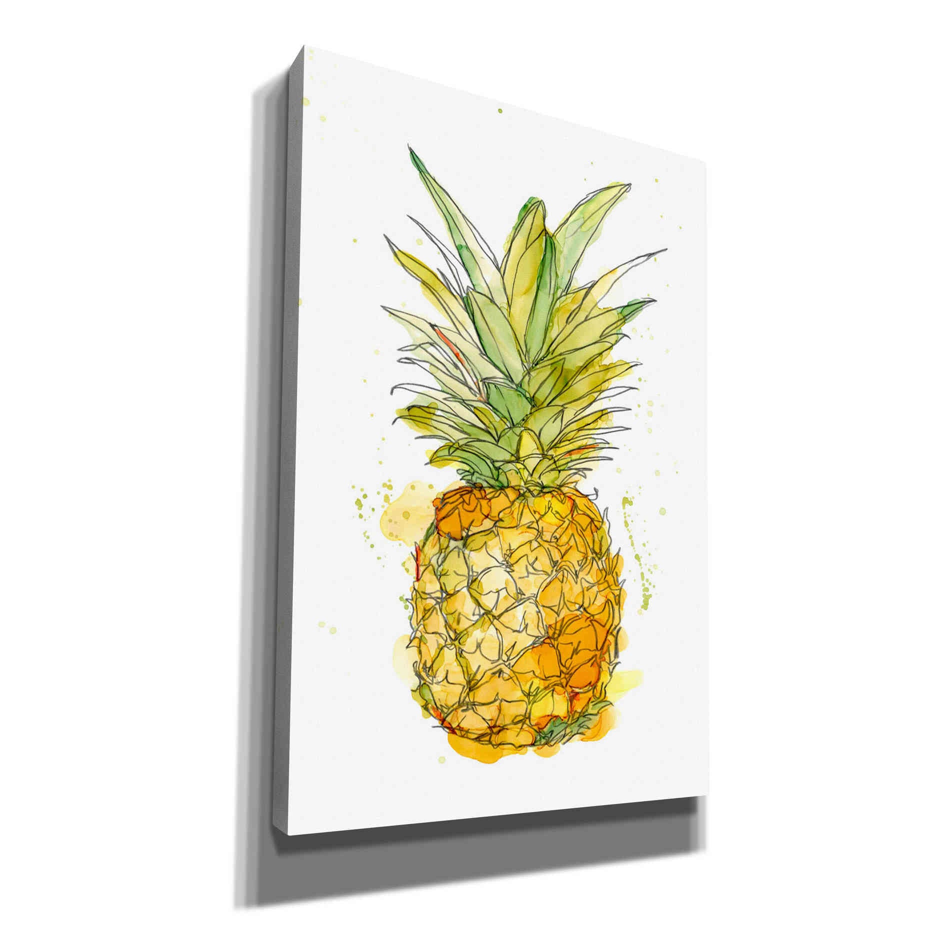 'Pineapple Splash I' by Ethan Harper Canvas Wall Art,Size A Portrait