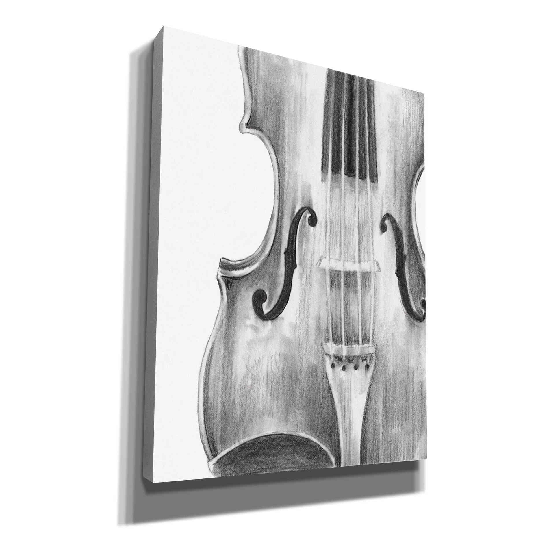 'Stringed Instrument Study I' by Ethan Harper Canvas Wall Art,Size B Portrait