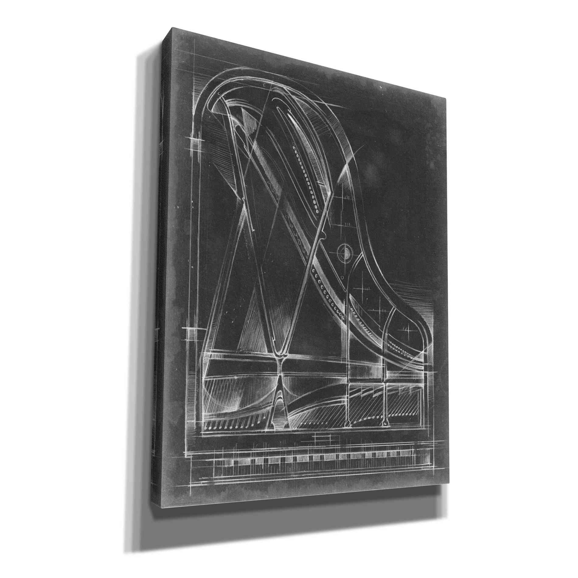 'Grand Piano Diagram' by Ethan Harper Canvas Wall Art,Size C Portrait