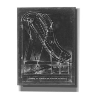 'Grand Piano Diagram' by Ethan Harper Canvas Wall Art,Size C Portrait