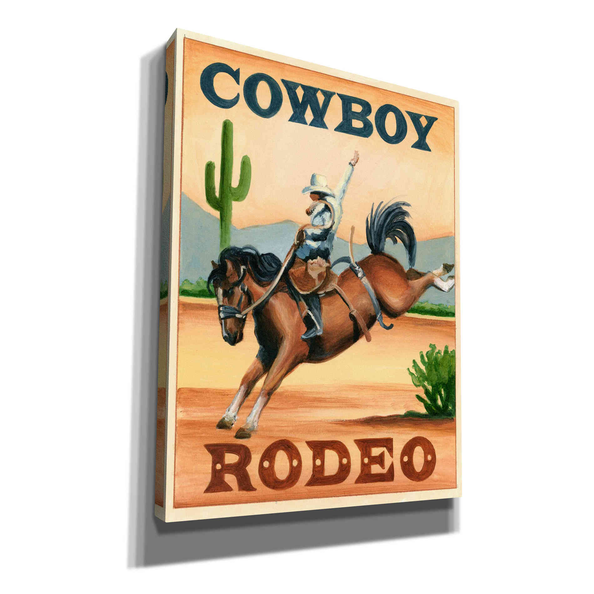 'Cowboy Rodeo' by Ethan Harper Canvas Wall Art,Size B Portrait