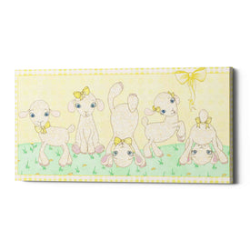 'Baby Shower Yellow Lambs' by Elyse DeNeige, Canvas Wall Art