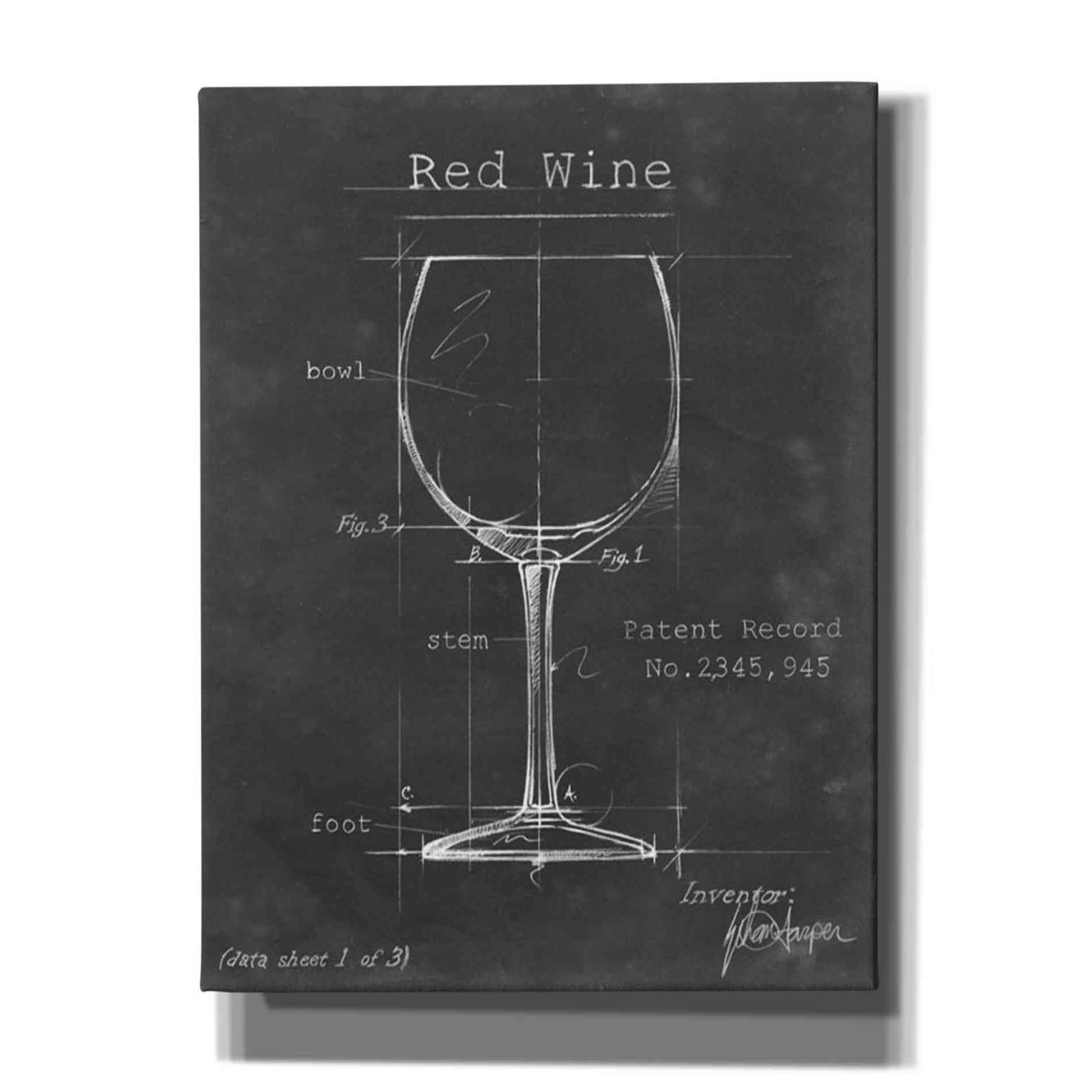 'Barware Blueprint III' by Ethan Harper Canvas Wall Art,Size C Portrait