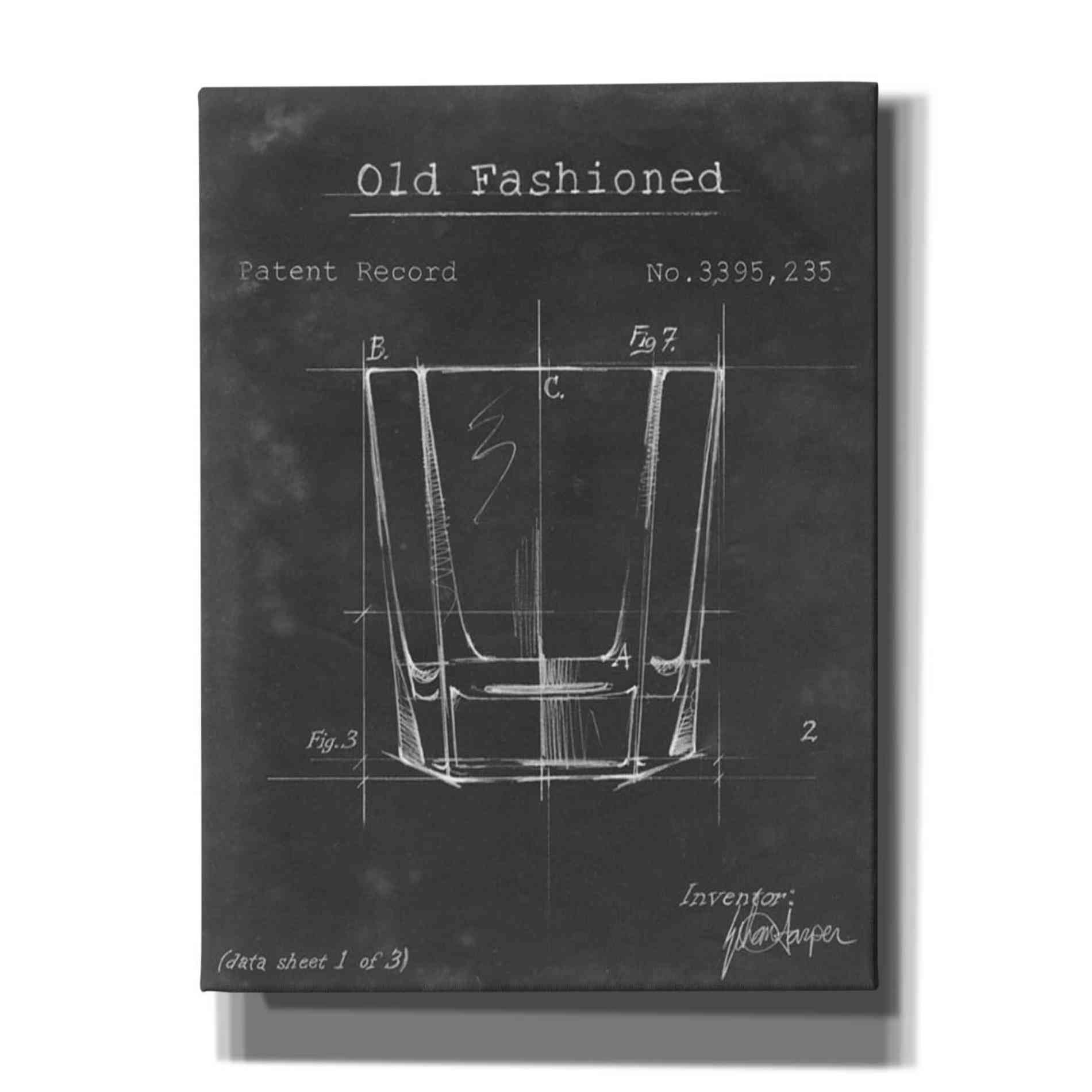 'Barware Blueprint I' by Ethan Harper Canvas Wall Art,Size C Portrait