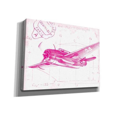 Image of 'Flight Schematic II in Pink' by Ethan Harper Canvas Wall Art,Size B Landscape