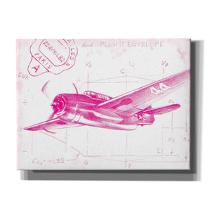 'Flight Schematic II in Pink' by Ethan Harper Canvas Wall Art,Size B Landscape