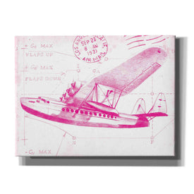 'Flight Schematic III in Pink' by Ethan Harper Canvas Wall Art,Size B Landscape