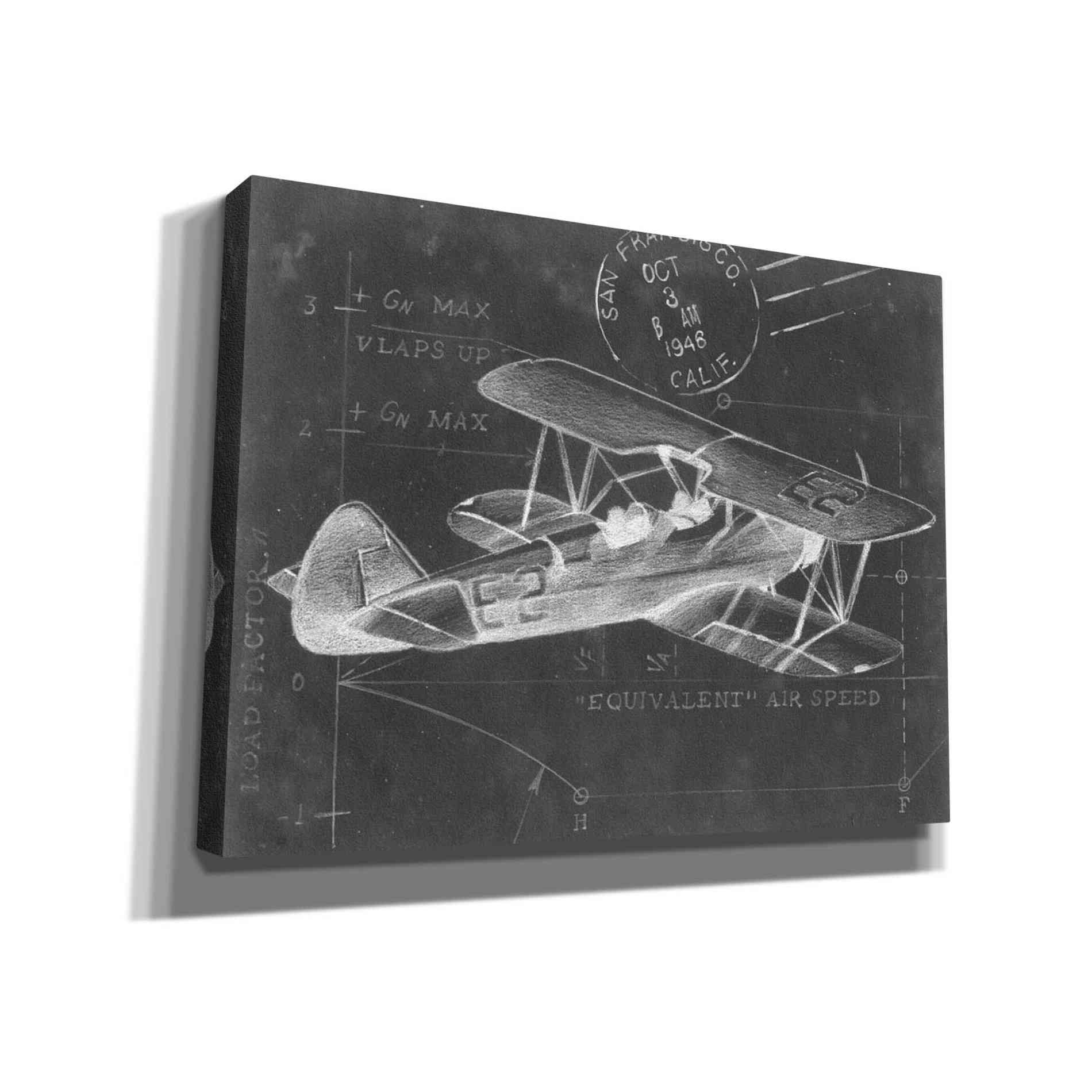 'Flight Schematic I' by Ethan Harper Canvas Wall Art,Size B Landscape