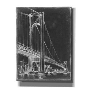 'Suspension Bridge Blueprint II' by Ethan Harper Canvas Wall Art,Size B Portrait