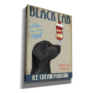 'Black Labrador Ice Cream,' by Fab Funky, Giclee Canvas Wall Art
