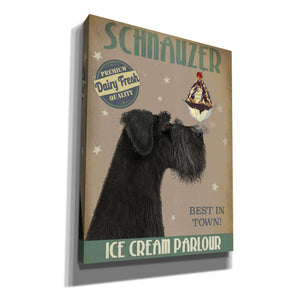 'Schnauzer, Black, Ice Cream,' by Fab Funky, Giclee Canvas Wall Art