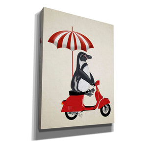 'Penguin On Red Moped,' by Fab Funky, Giclee Canvas Wall Art