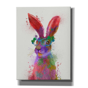 'Rainbow Splash Rabbit 2, Portrait' by Fab Funky, Giclee Canvas Wall Art