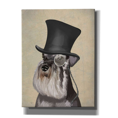 Image of 'Schnauzer, Formal Hound and Hat' by Fab Funky, Giclee Canvas Wall Art