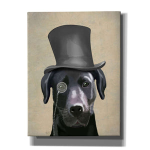 'Black Labrador, Formal Hound and Hat' by Fab Funky, Giclee Canvas Wall Art