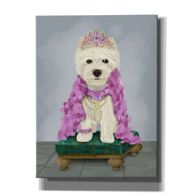 'West Highland Terrier with Tiara' by Fab Funky, Giclee Canvas Wall Art