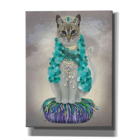 'Grey Cat With Bells, Full' by Fab Funky, Giclee Canvas Wall Art