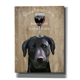 'Dog Au Vin, Black Labrador' by Fab Funky, Giclee Canvas Wall Art