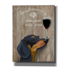 'Dog Au Vin Dachshund' by Fab Funky, Canvas Wall Art
