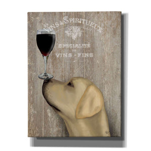 'Dog Au Vin Yellow Labrador' by Fab Funky, Giclee Canvas Wall Art