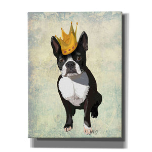 'Boston Terrier and Crown' by Fab Funky, Canvas Wall Art