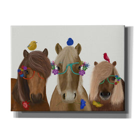 'Horse Trio with Flower Glasses' by Fab Funky, Giclee Canvas Wall Art