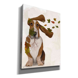 'Basset Hound Windswept and Interesting' by Fab Funky Giclee Canvas Wall Art