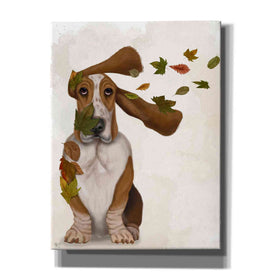 'Basset Hound Windswept and Interesting' by Fab Funky Giclee Canvas Wall Art