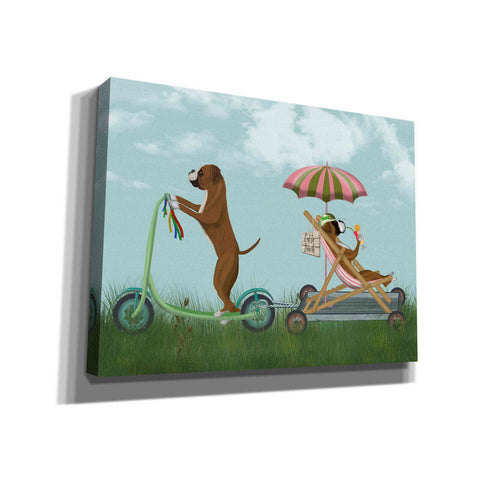 Image of 'Boxer Scooter' by Fab Funky Giclee Canvas Wall Art