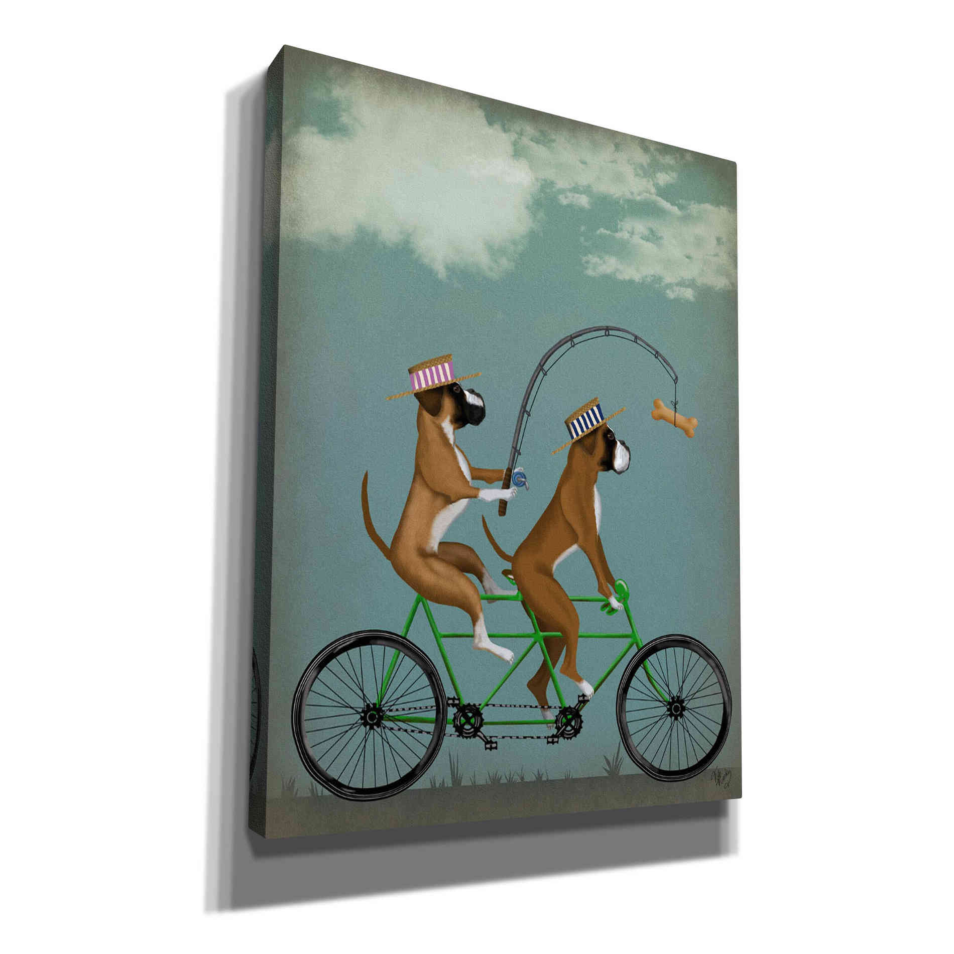 'Boxer Tandem' by Fab Funky Giclee Canvas Wall Art