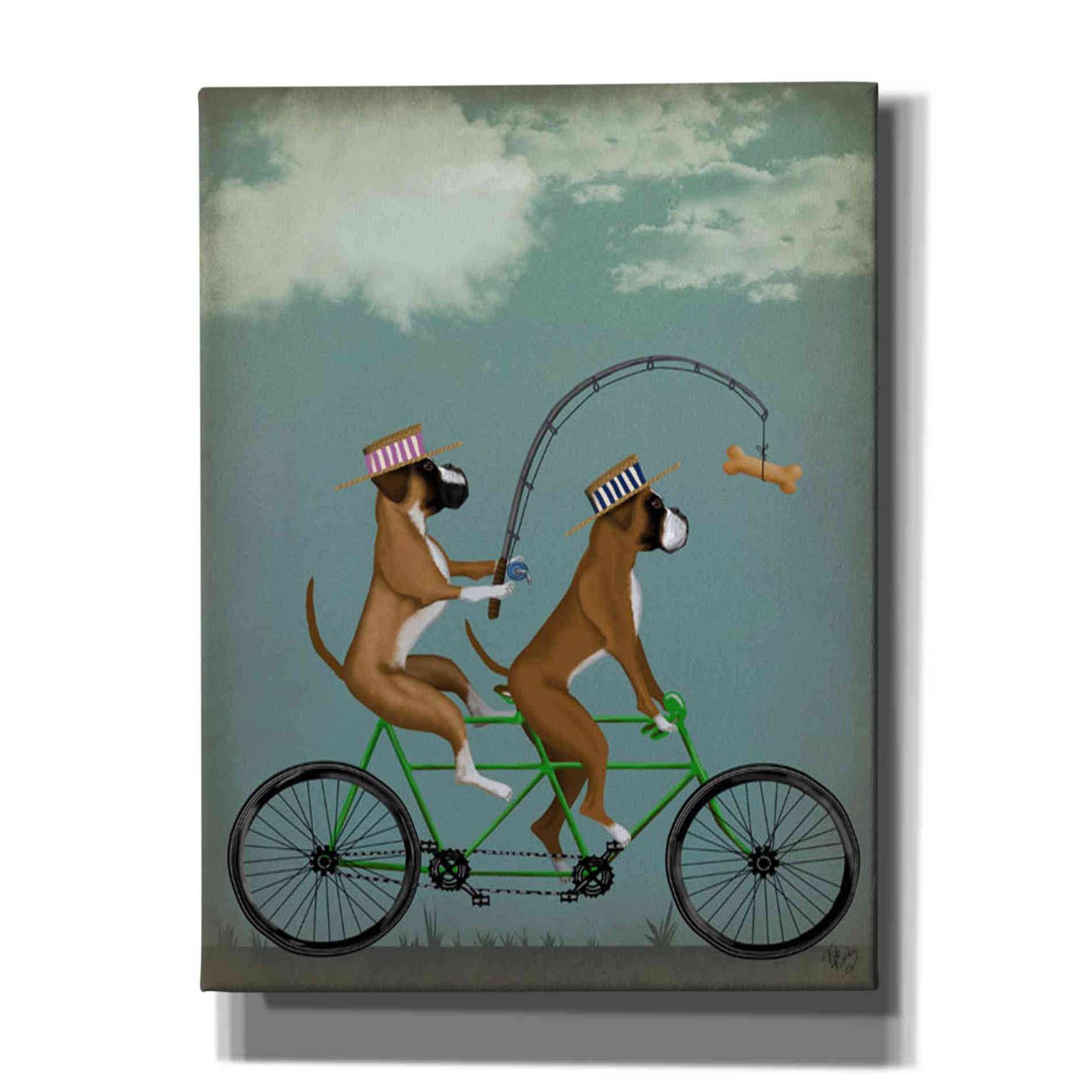 'Boxer Tandem' by Fab Funky Giclee Canvas Wall Art