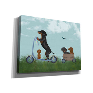 'Dachshund Scooter' by Fab Funky Giclee Canvas Wall Art