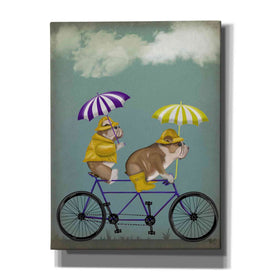 'English Bulldog Tandem' by Fab Funky Giclee Canvas Wall Art