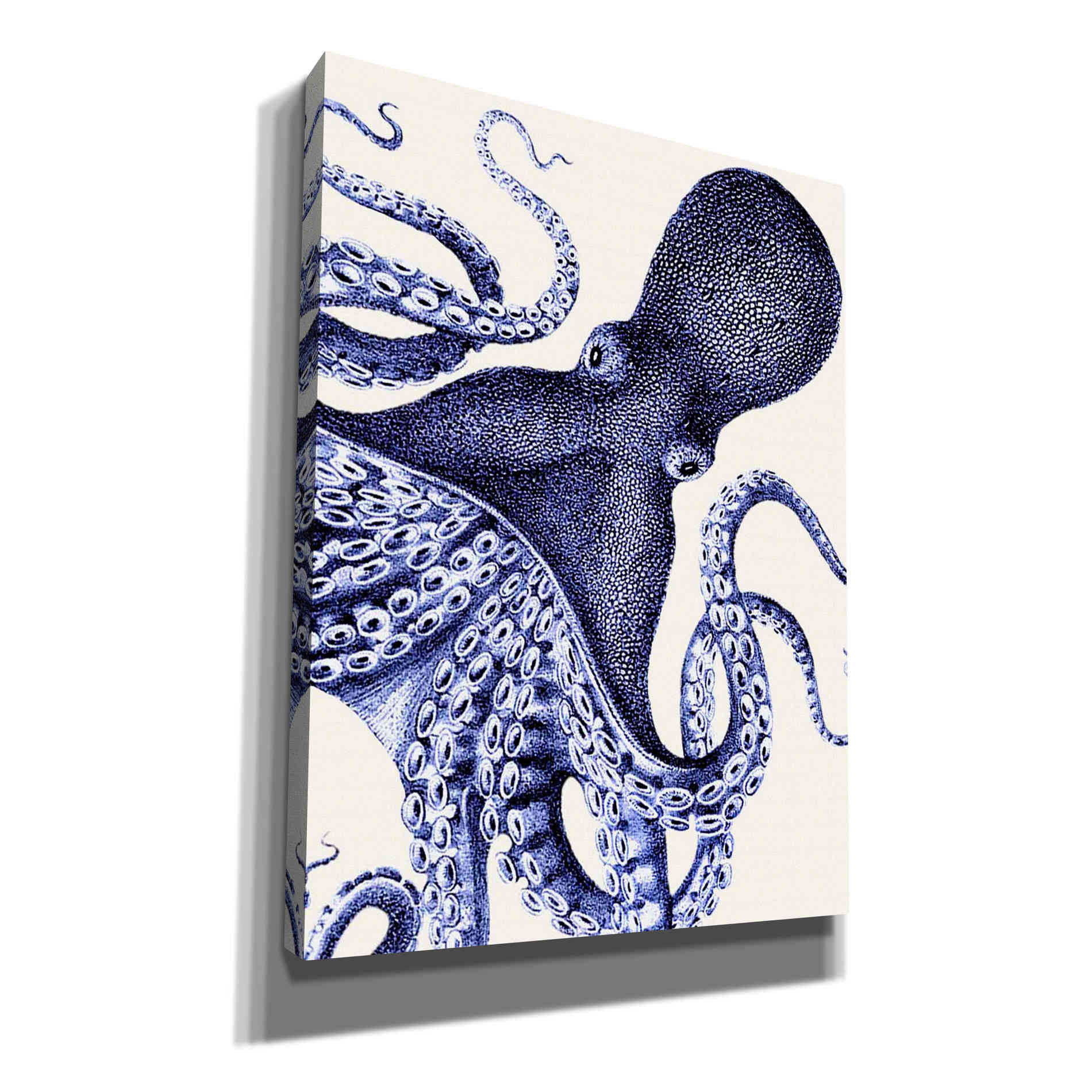 'Landscape Blue Octopus' by Fab Funky Giclee Canvas Wall Art