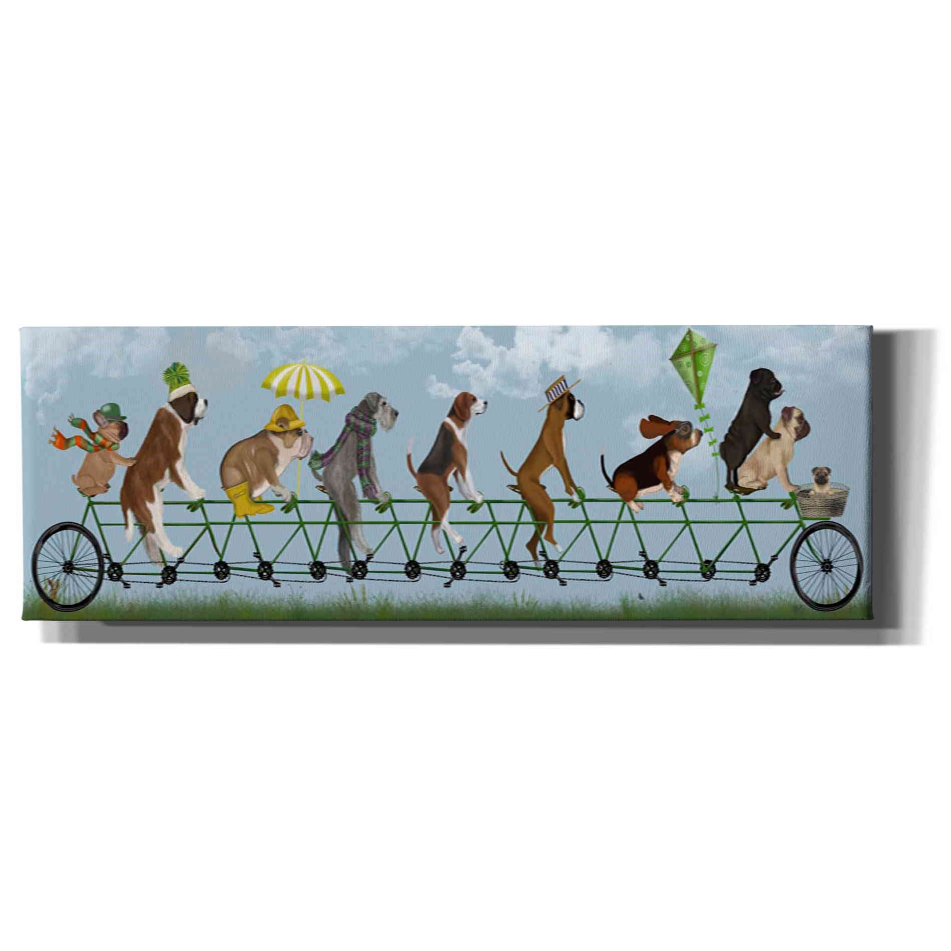 'Mutley Crew on Tandem' by Fab Funky Canvas Wall Art