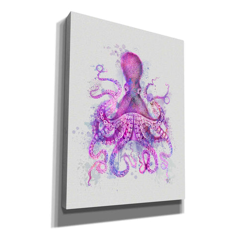 Image of 'Octopus Rainbow Splash Pink' by Fab Funky Giclee Canvas Wall Art