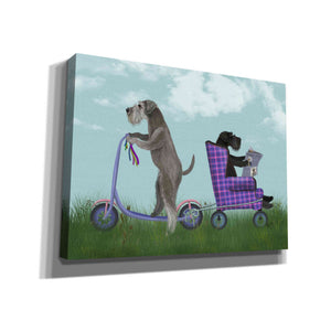 'Schnauzer Scooter' by Fab Funky Giclee Canvas Wall Art