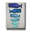 'Whale Family Blue On White' by Fab Funky Giclee Canvas Wall Art