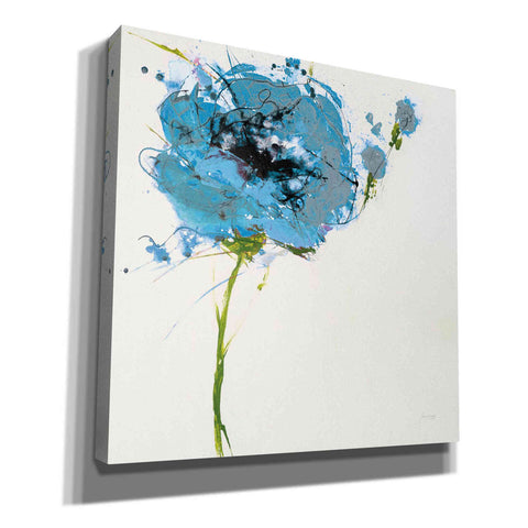 Image of 'Turquoise Poppy Master on White' by Jan Griggs, Giclee Canvas Wall Art